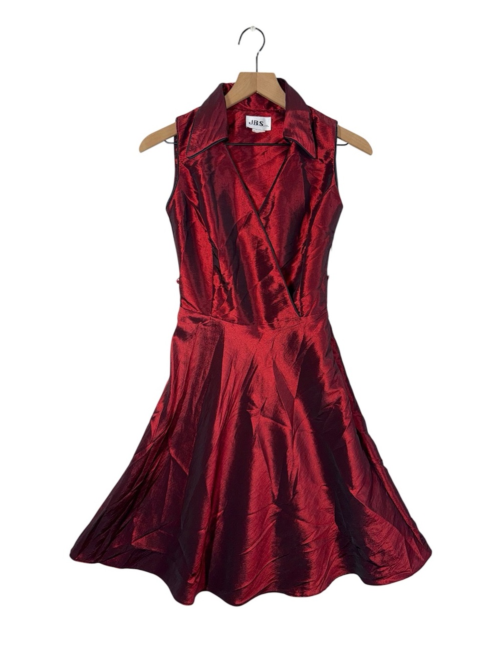 Vtg 90s Y2K JBS Ltd Iridescent Red Black Sleeveless Dress Cocktail Party Witchy
